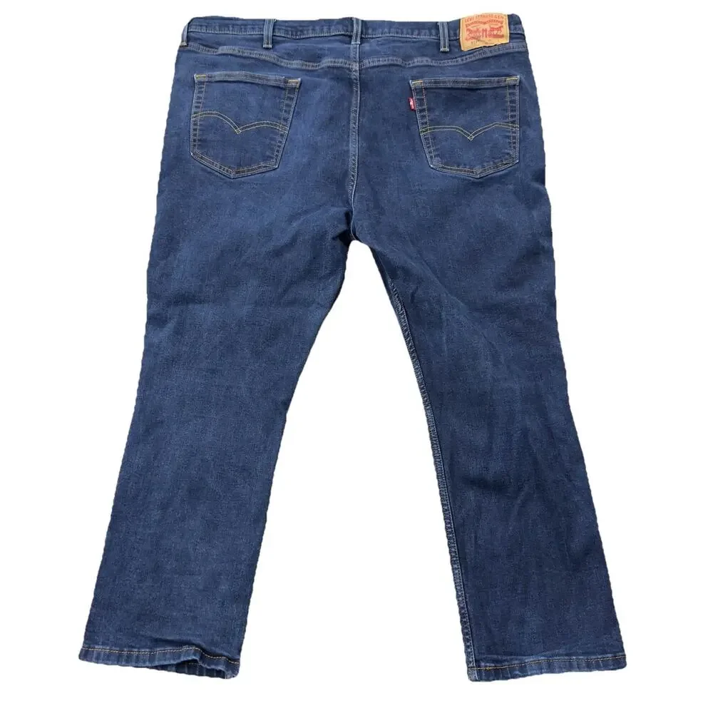 Levis 511 Slim Jeans Dark Wash Stretch Denim Blue 46x30 Actual Size 45x27